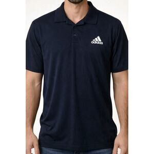 ADIDAS Men's Climalite Performance Wicking Golf Short Sleeve Polo 2XL Navy Blue